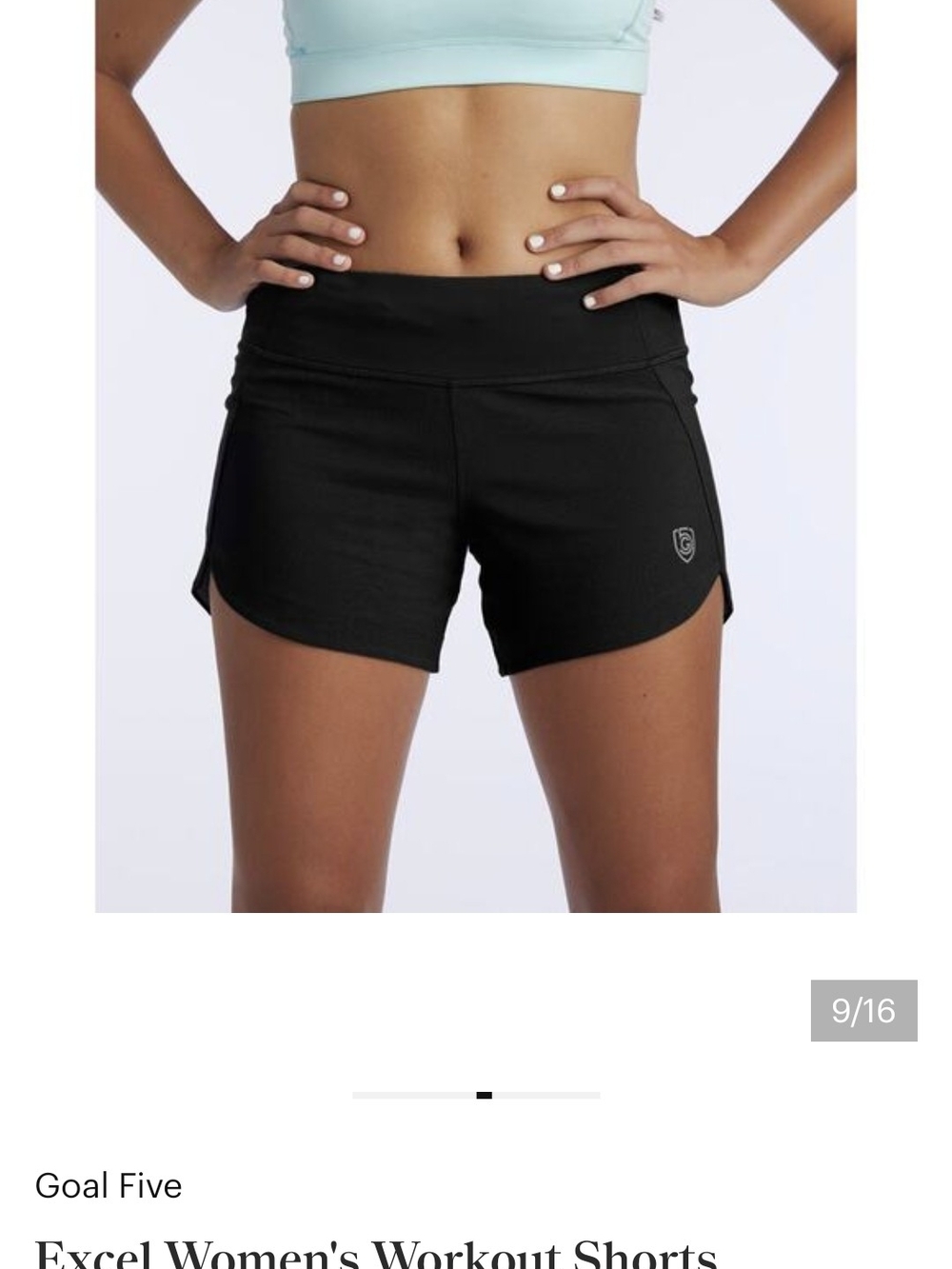 (443)High-Waist Women's Athletic Shorts — Black - Picture 3 of 8